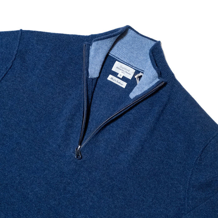 CASHMERE TRUCKER QUARTER ZIP