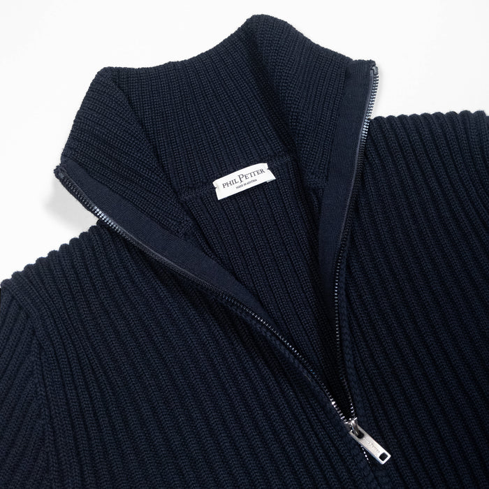 RIB ZIP CARDIGAN