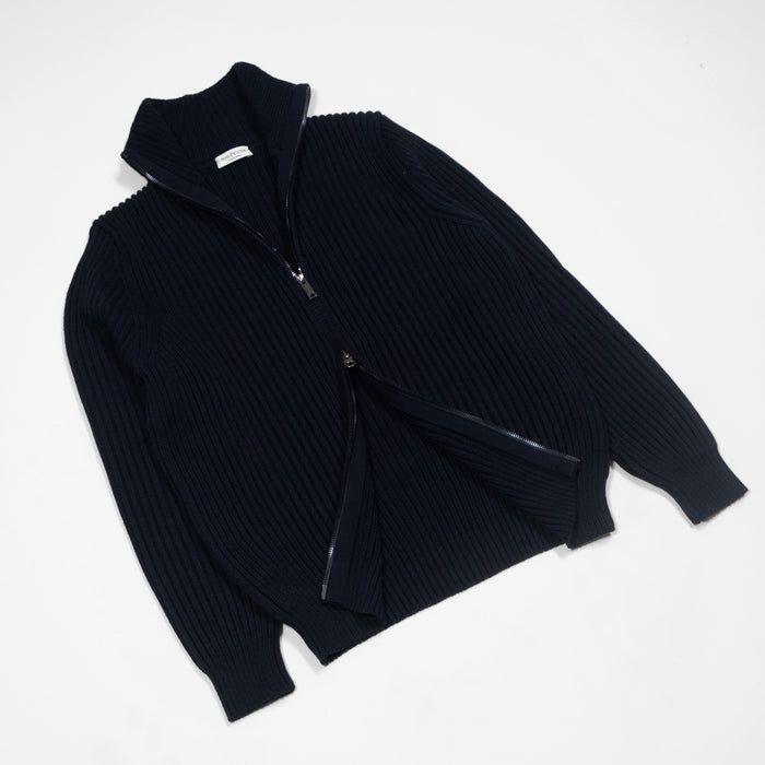 RIB ZIP CARDIGAN