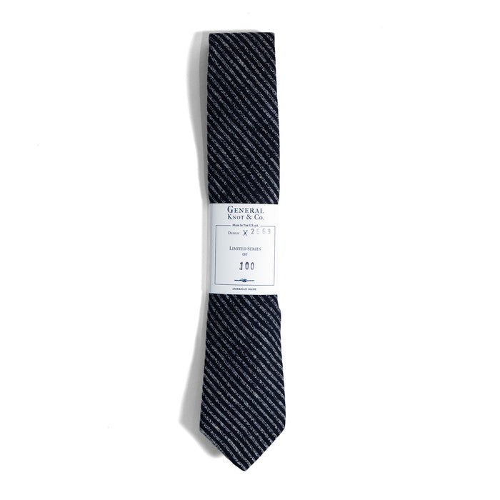 INDIGO CHALK STRIPE NECKTIE