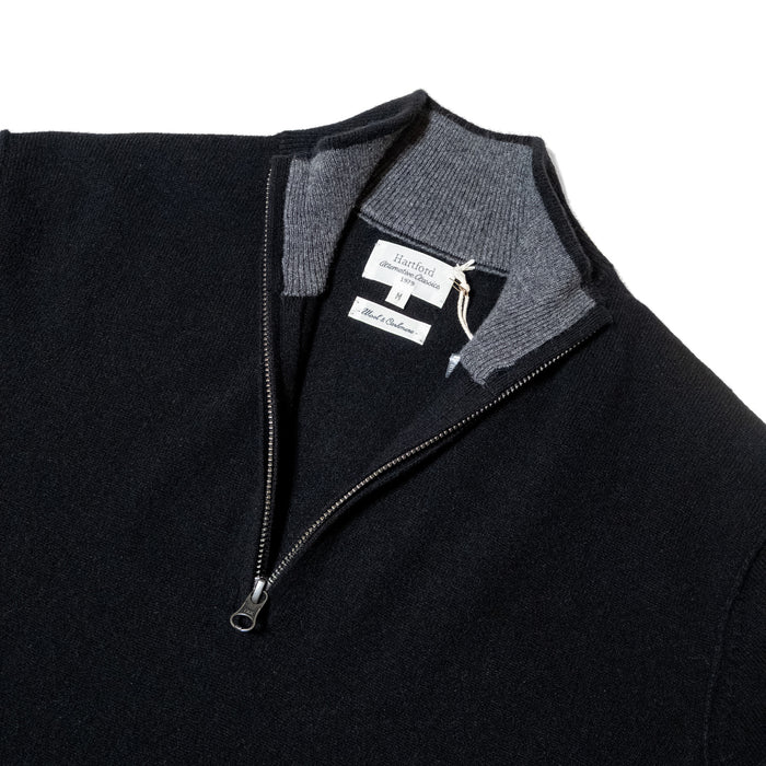 CASHMERE TRUCKER QUARTER ZIP